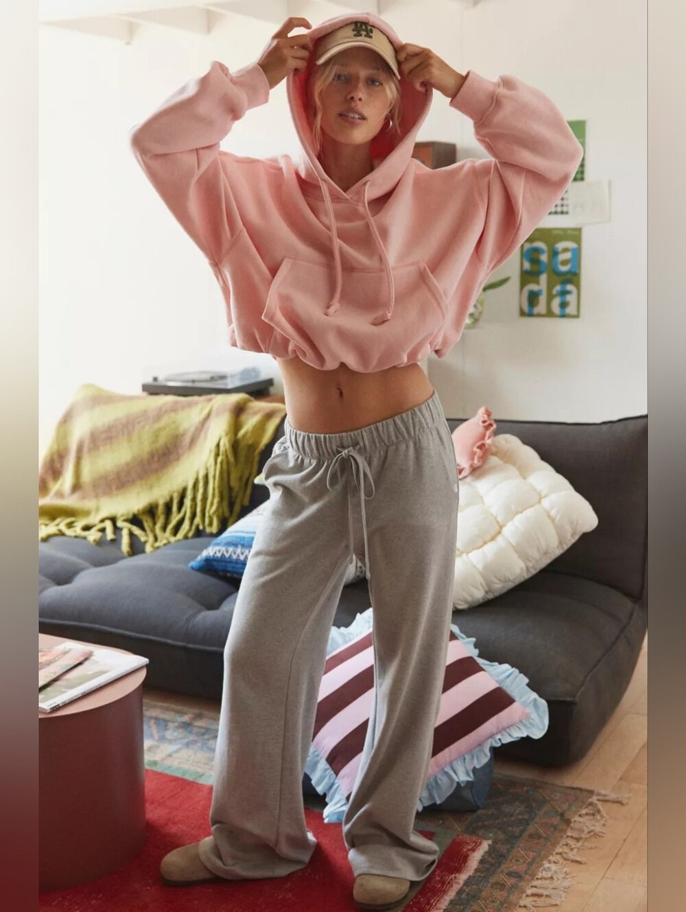 🪷NWT Urban Outfitters Out From Under Lived In Knit Flare Sweatpants Size XS🌙